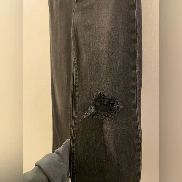 Levi's Ribcage Straight Joli Thorax Droit Button Fly Dark Black Wash Jeans NWT - Picture 8 of 16